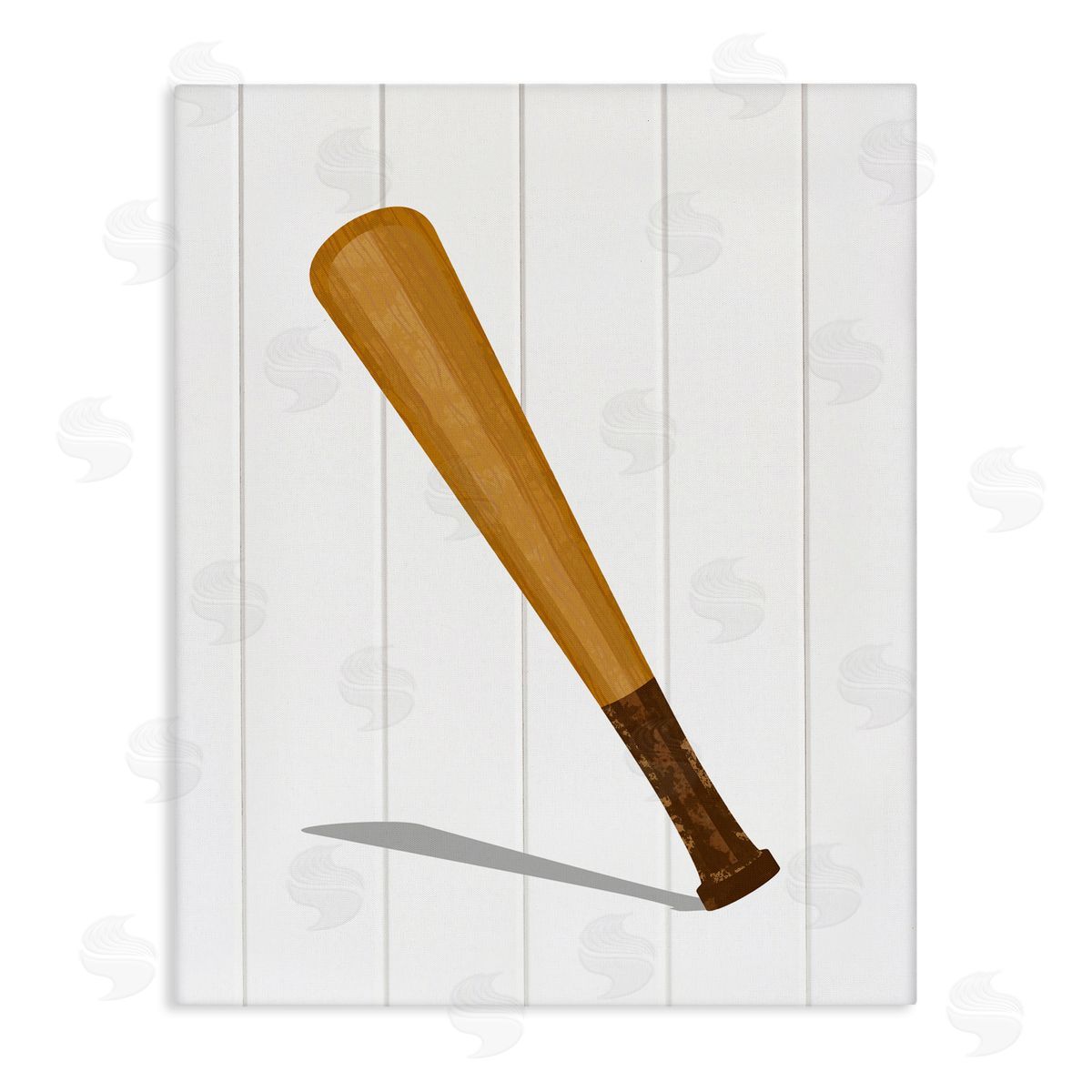 Christine Simpson Art Sporty Baseball Bat Canvas Wall Art Print