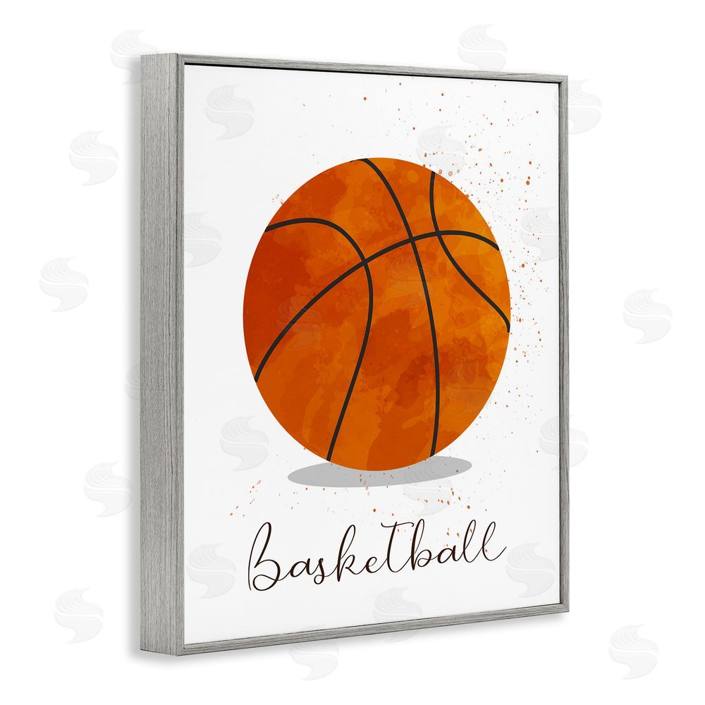 Christine Simpson Art Let's Play Ball Basketball Gray Framed Giclee Wall Art Print