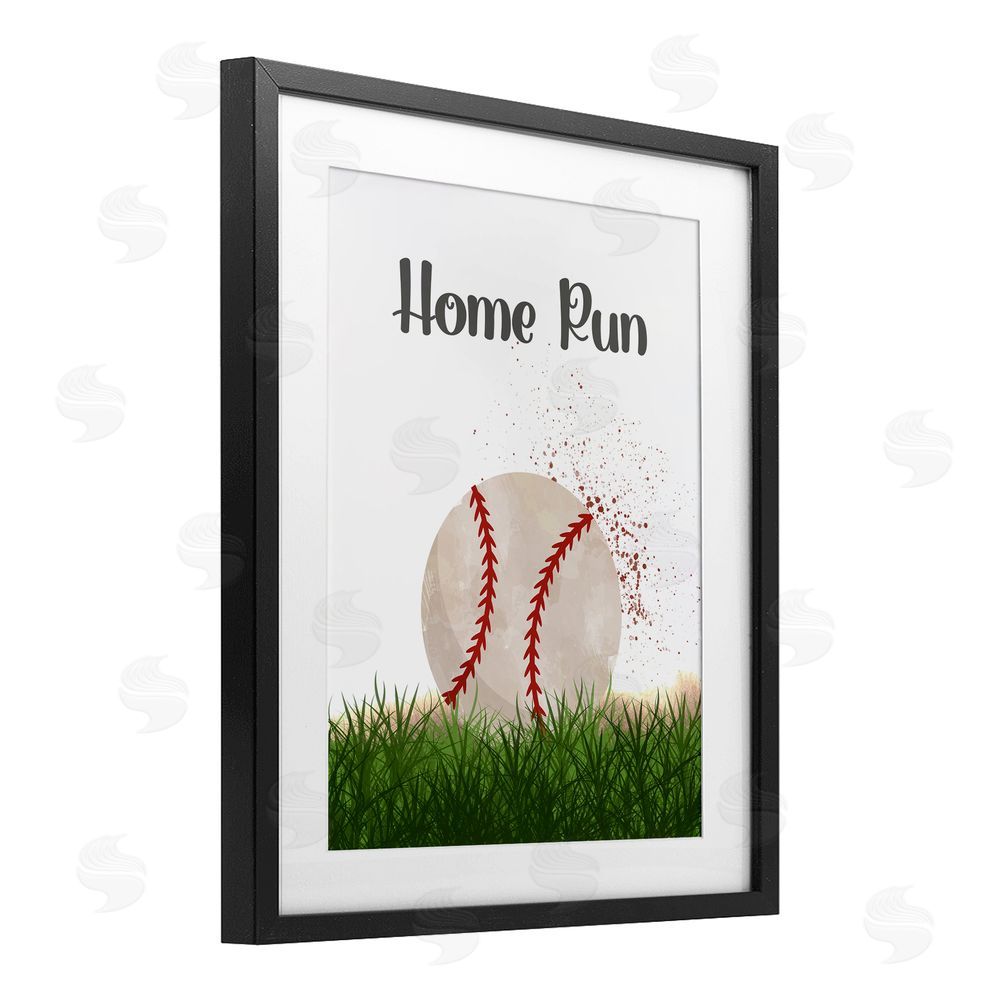 Christine Simpson Art Have A Ball Home Run Black Framed Print Under Glass with White Mat Wall Art
