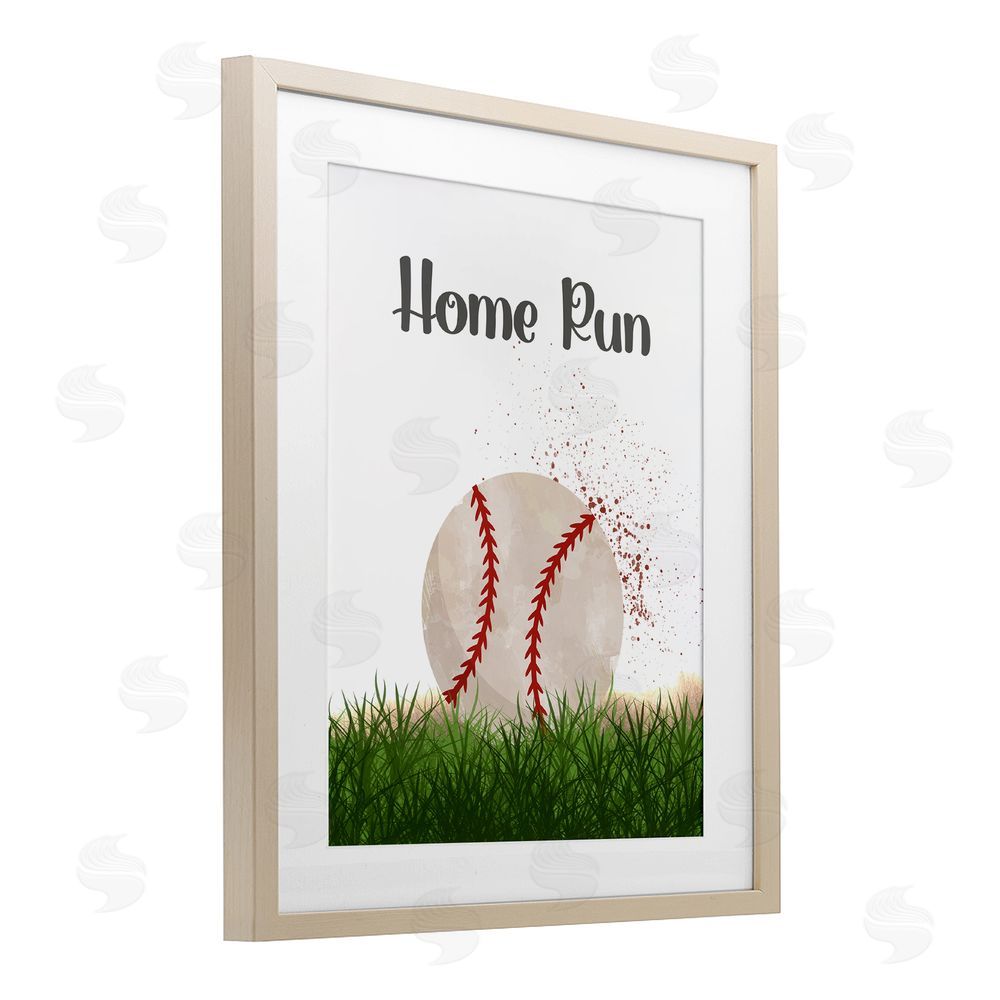 Christine Simpson Art Have A Ball Home Run Birch Framed Print Under Glass with White Mat Wall Art