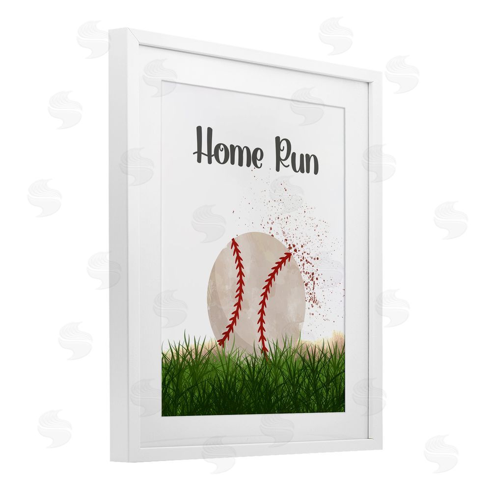 Christine Simpson Art Have A Ball Home Run White Framed Print Under Glass with Mat Wall Art