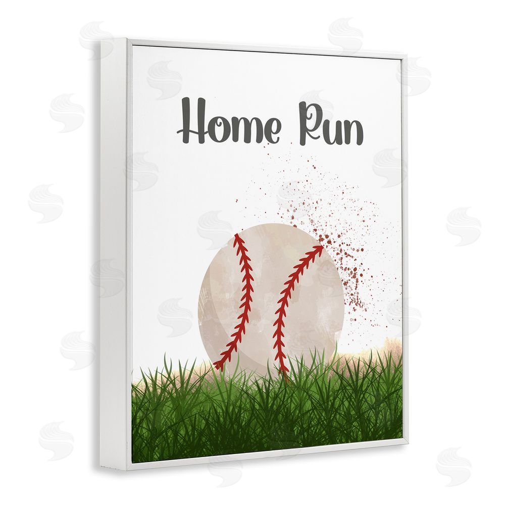 Christine Simpson Art Have A Ball Home Run White Framed Giclee Wall Art Print