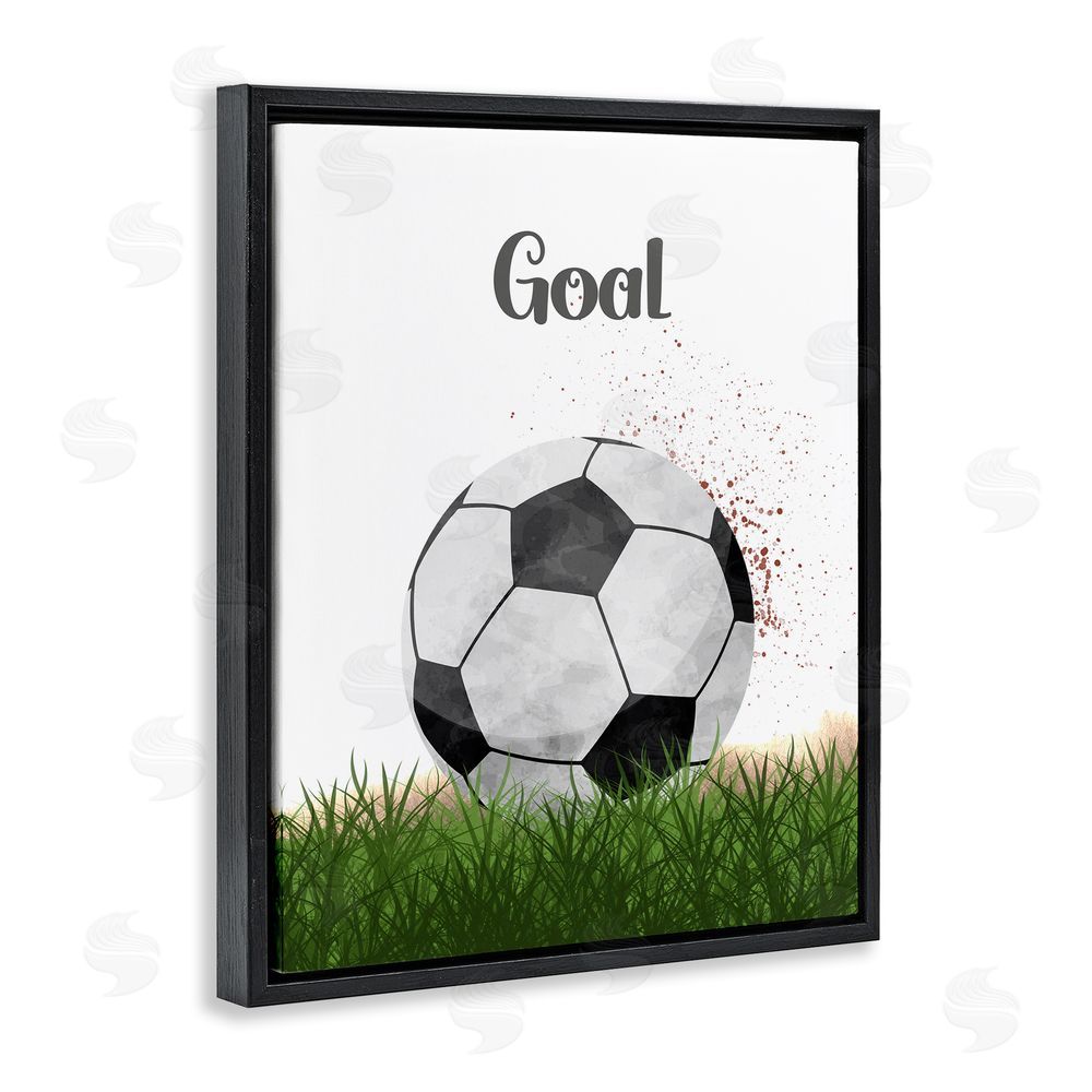 Christine Simpson Art Have A Ball Goal Black Floating Frame Canvas Wall Art Print