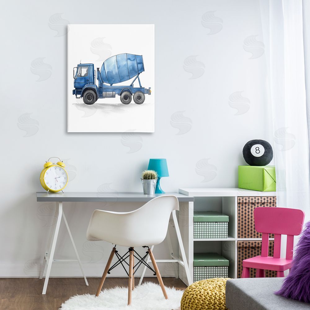 Christine Simpson Art Working Trucks Cement Canvas Art on Wall