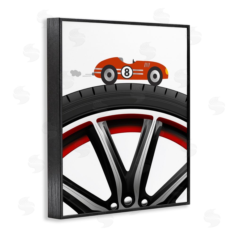 Christine Simpson Art Sport Fast Lane Racecar Black Framed Giclee Wall Art Print