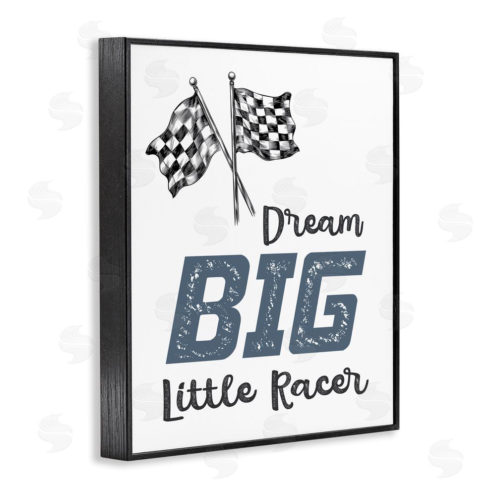 Christine Simpson Art Dream Big Little Racer Black Framed Giclee Wall Art Print
