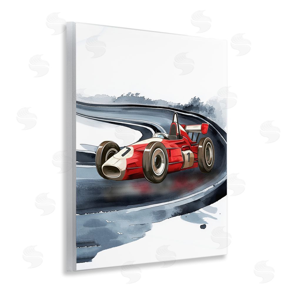 Christine Simpson Art Retro Race Day Car Wall Plaque Art Print