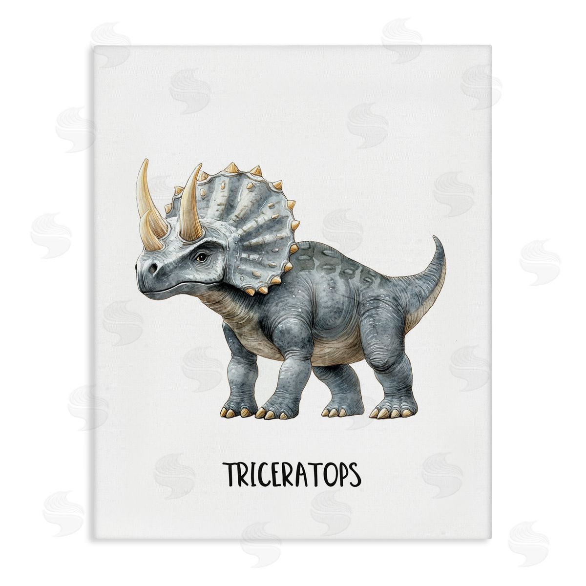 Christine Simpson Art Meet The Triceratops Canvas Wall Art Print