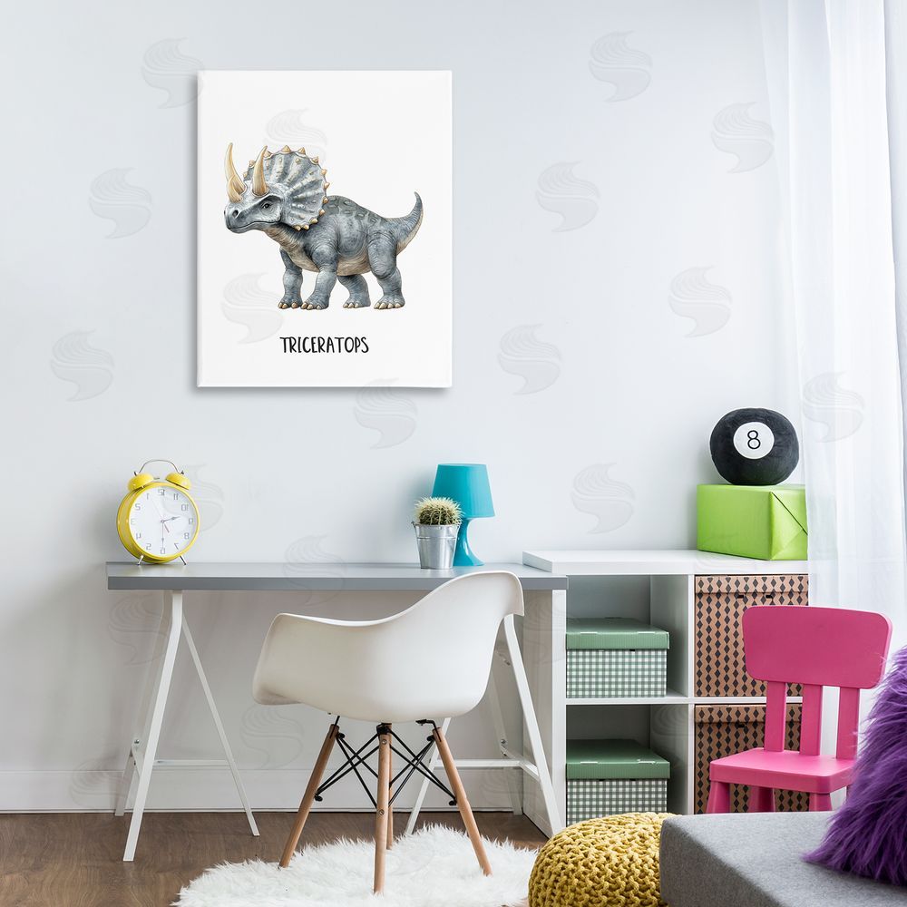 Christine Simpson Art Meet The Triceratops Canvas Art on Wall
