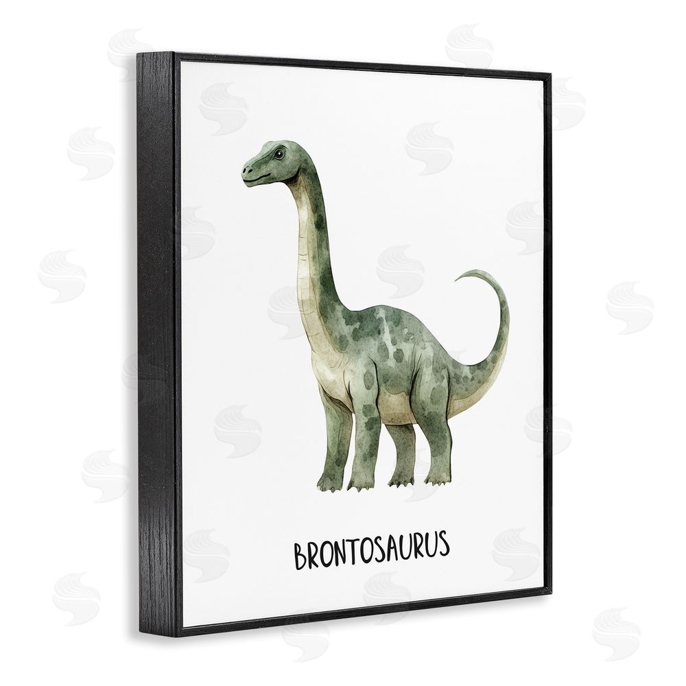 Christine Simpson Art Meet The Brontosaurus Black Framed Giclee Wall Art Print