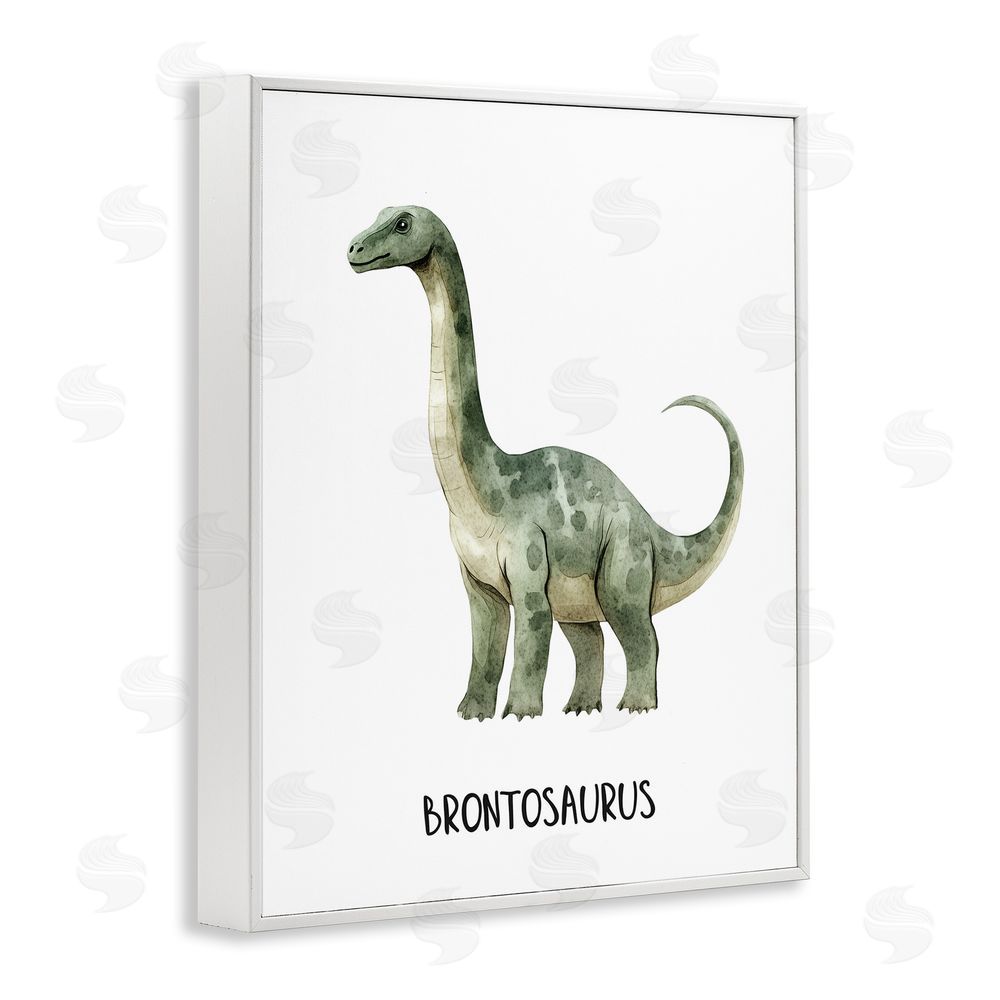Christine Simpson Art Meet The Brontosaurus White Framed Giclee Wall Art Print