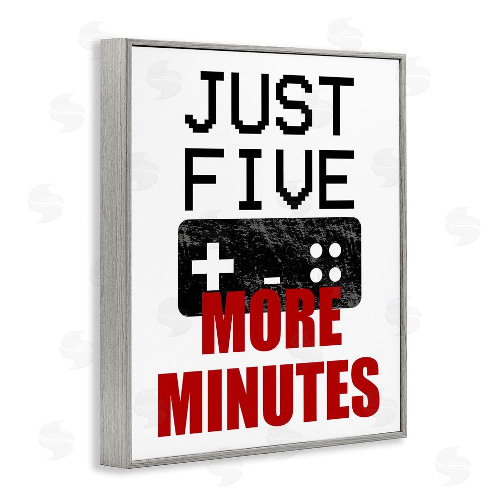Kim Allen Five More Minutes Gamer Gray Framed Giclee Wall Art Print
