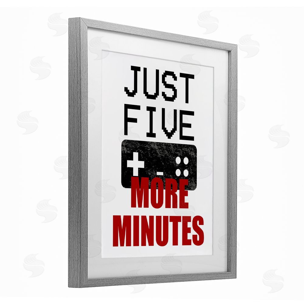 Kim Allen Five More Minutes Gamer Gray Framed Print Under Glass with White Mat Wall Art