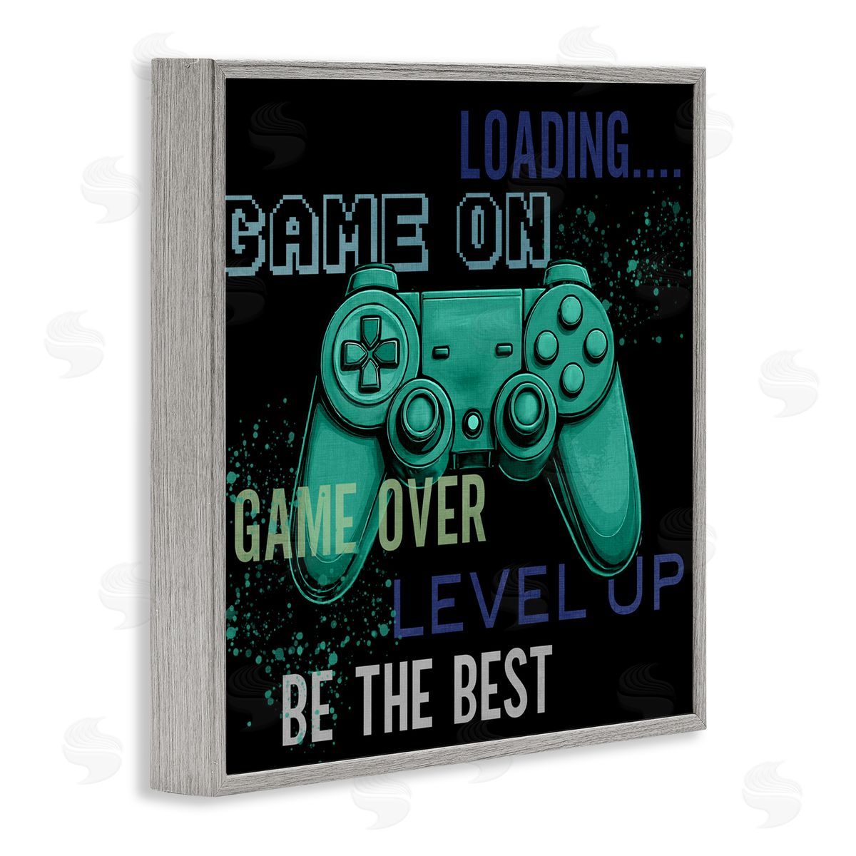 Kim Allen Game On Level Up Controller Gray Framed Giclee Wall Art Print