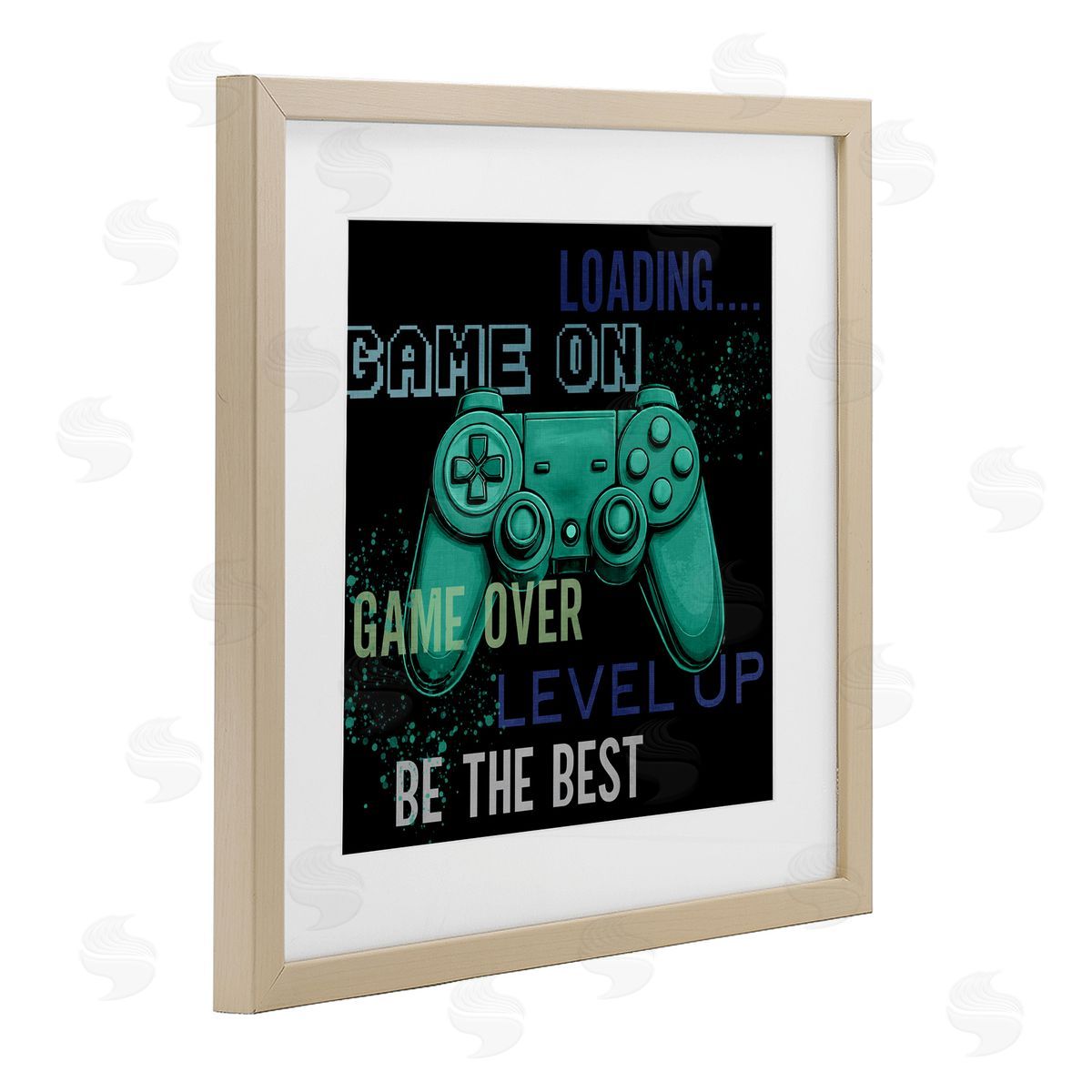 Kim Allen Game On Level Up Controller Birch Framed Print Under Glass with White Mat Wall Art
