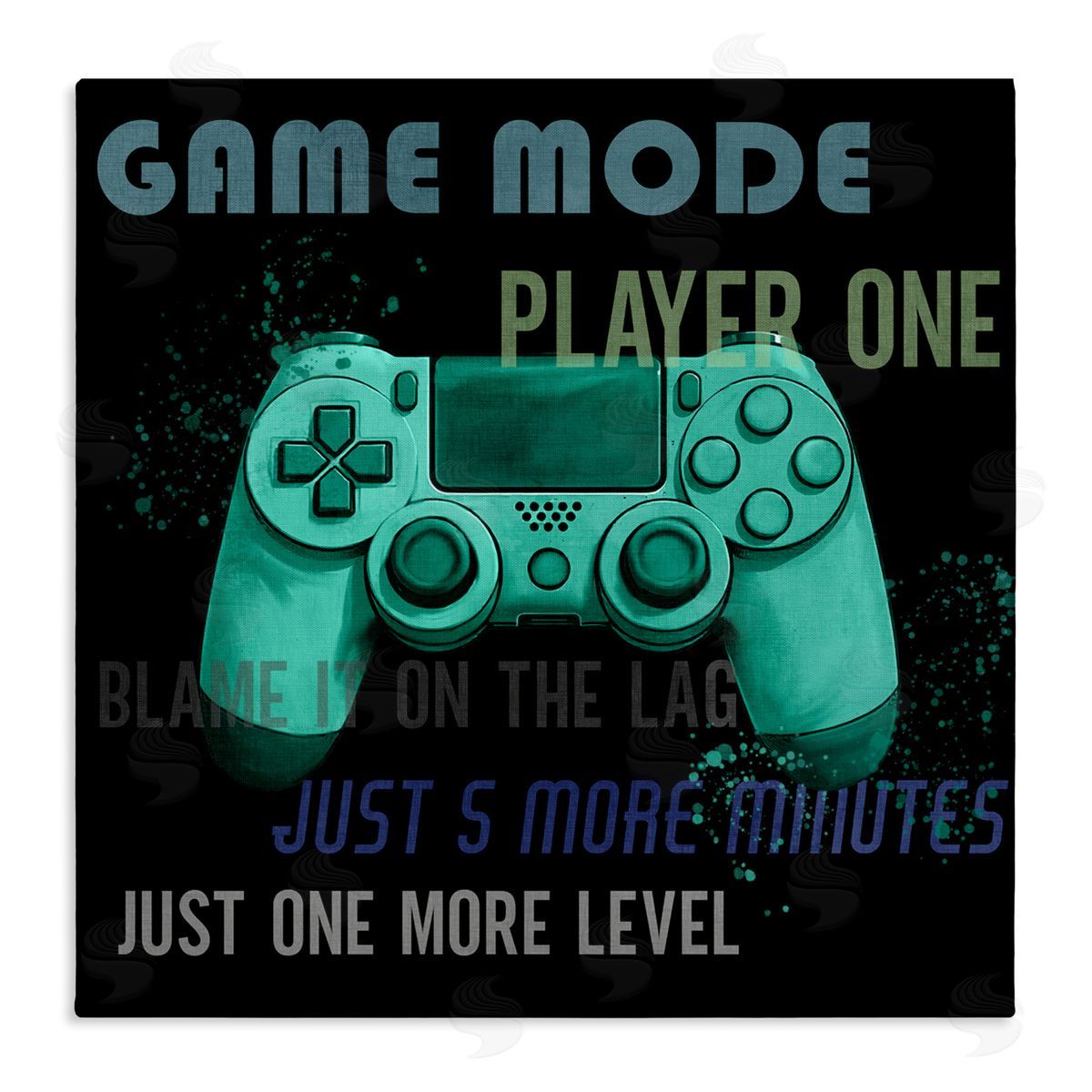Kim Allen Game Mode Player One Controller Canvas Wall Art Print