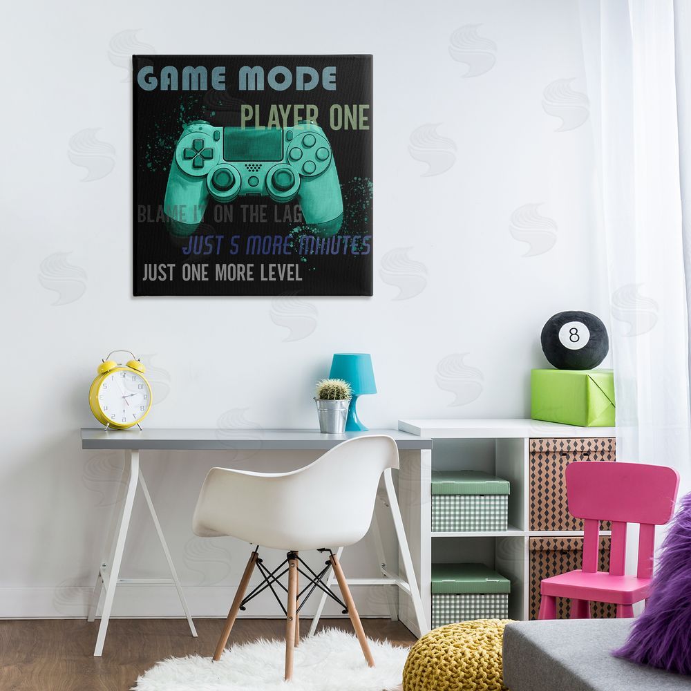Kim Allen Game Mode Player One Controller Canvas Art on Wall