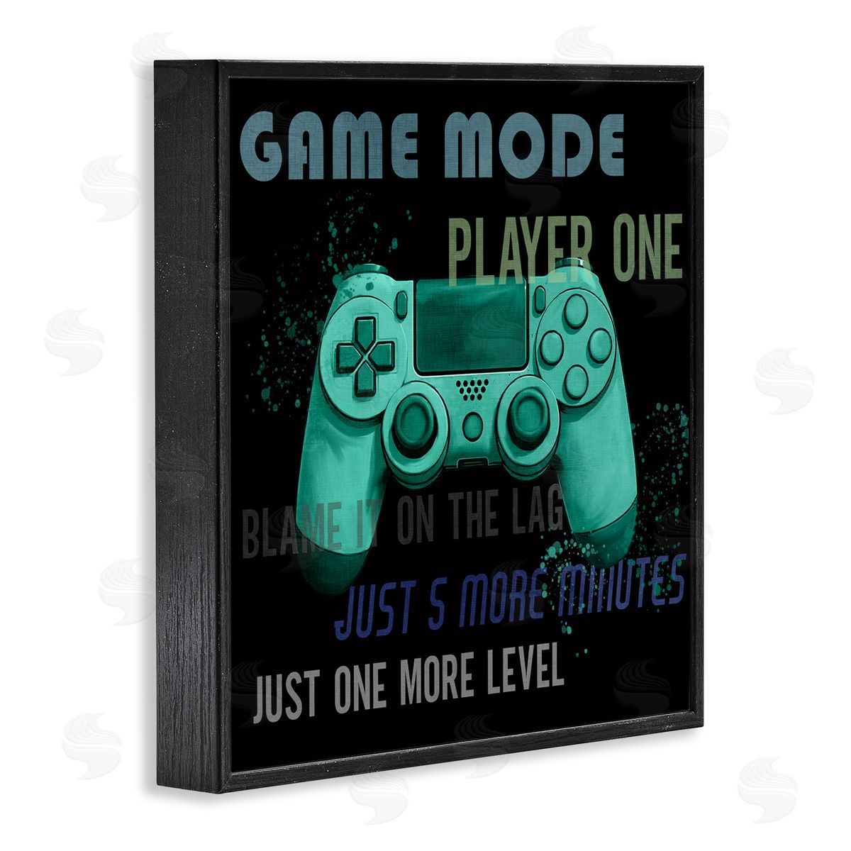 Kim Allen Game Mode Player One Controller Black Framed Giclee Wall Art Print