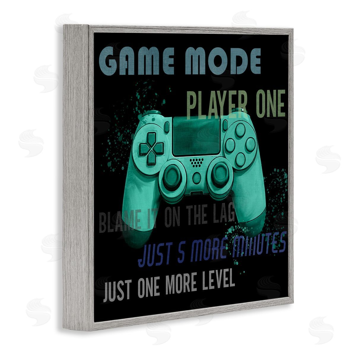 Kim Allen Game Mode Player One Controller Gray Framed Giclee Wall Art Print