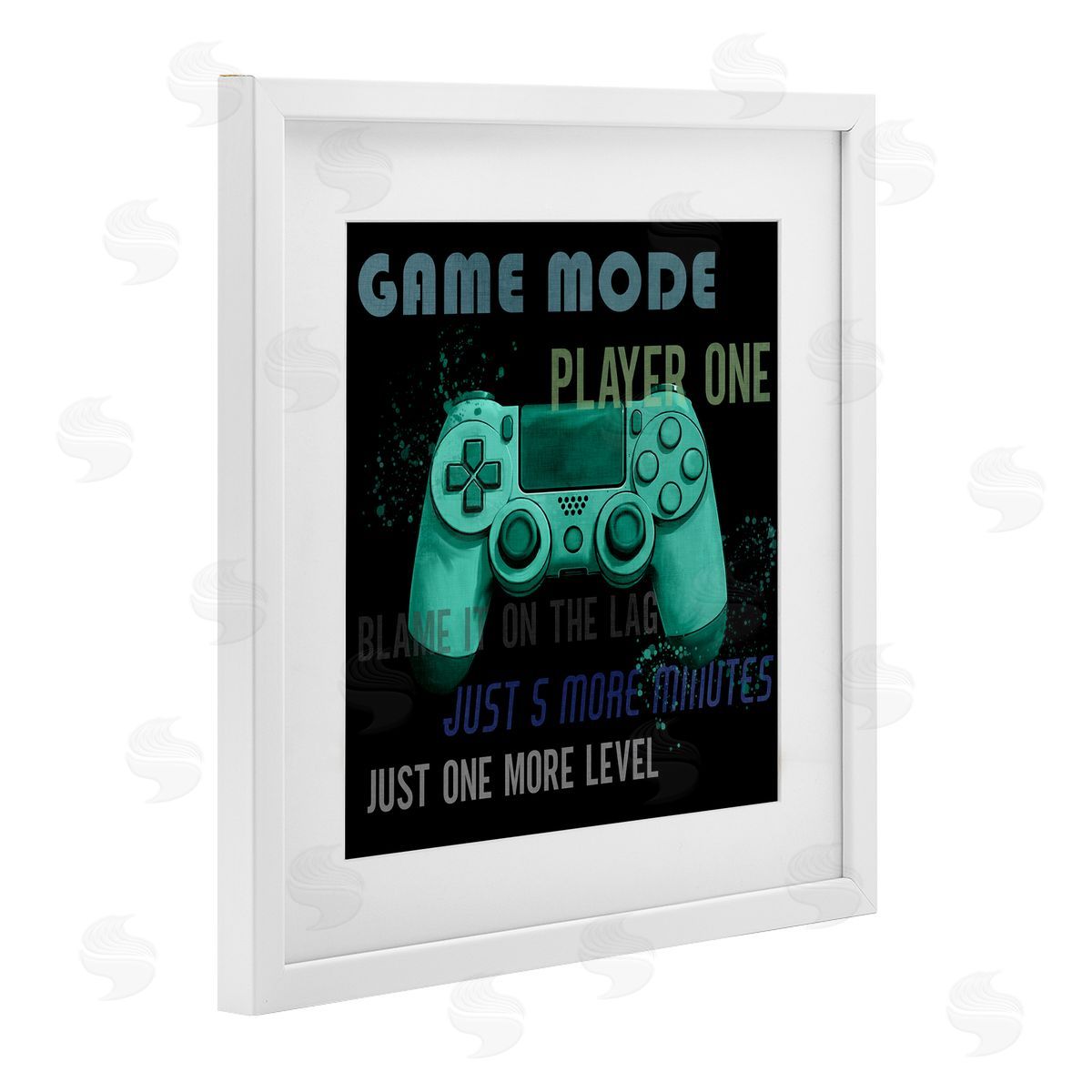Kim Allen Game Mode Player One Controller White Framed Print Under Glass with Mat Wall Art
