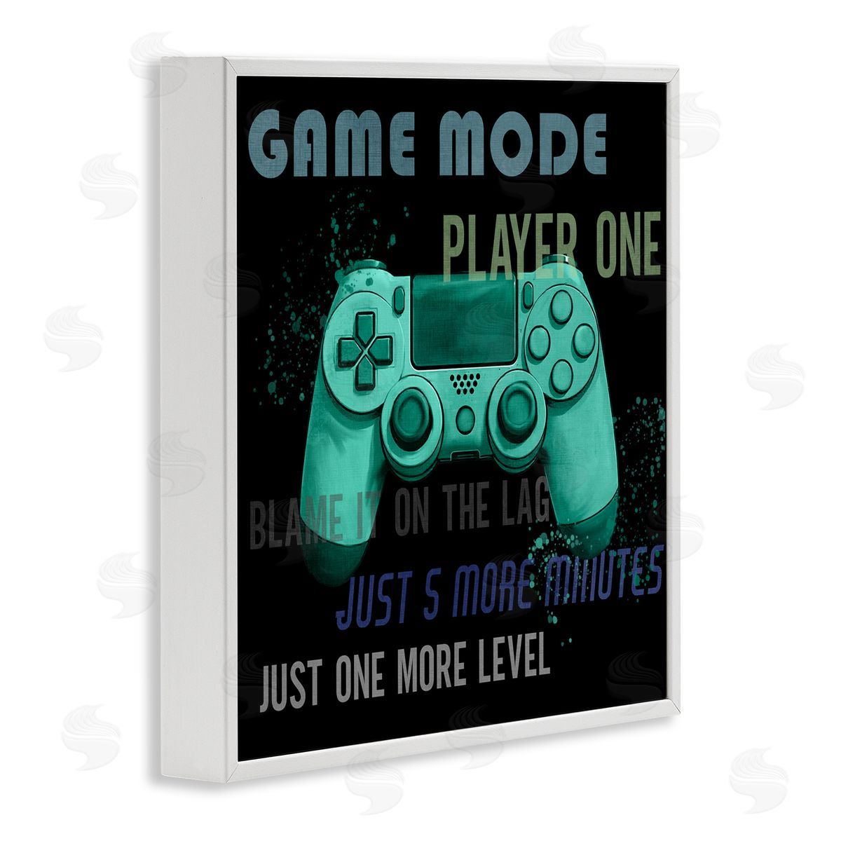 Kim Allen Game Mode Player One Controller White Framed Giclee Wall Art Print