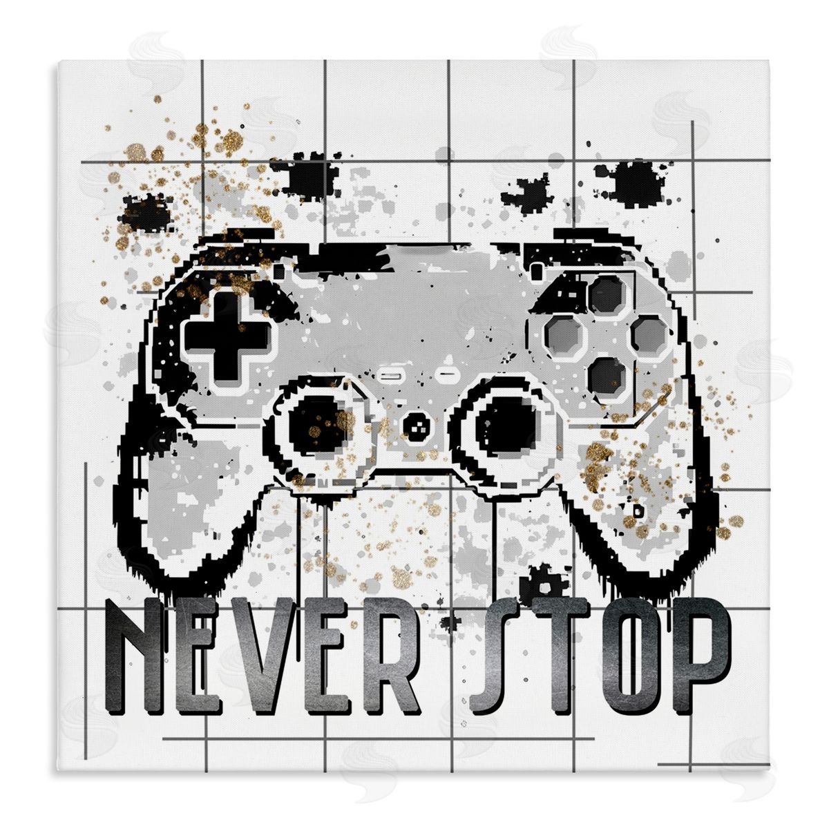 Kim Allen Never Stop Pixel Gamer Canvas Wall Art Print