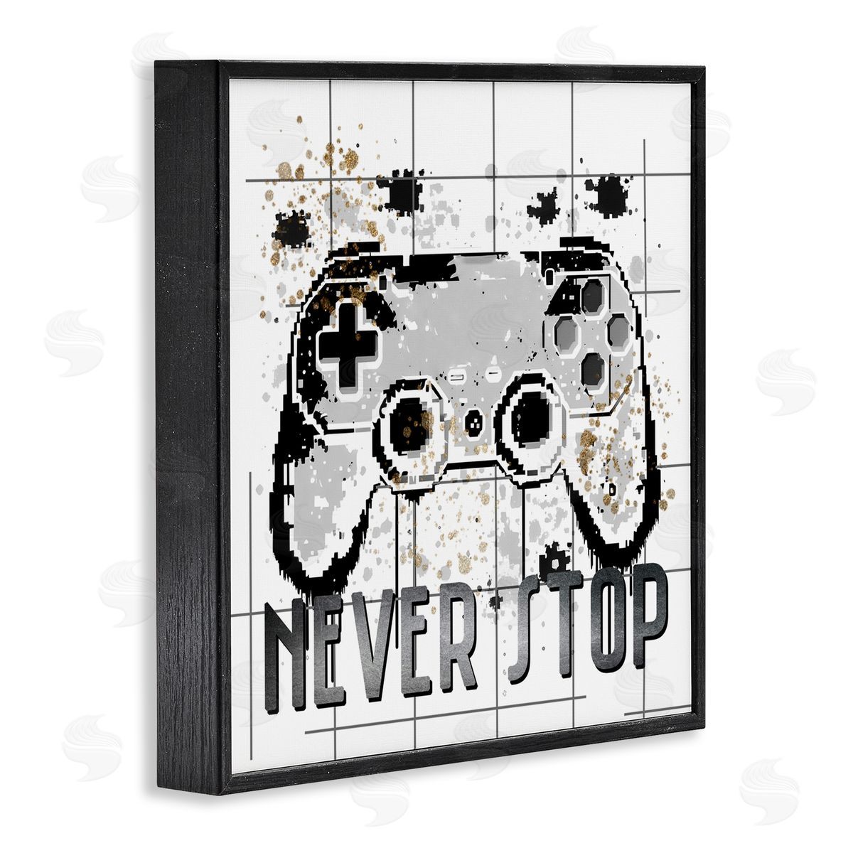 Kim Allen Never Stop Pixel Gamer Black Framed Giclee Wall Art Print