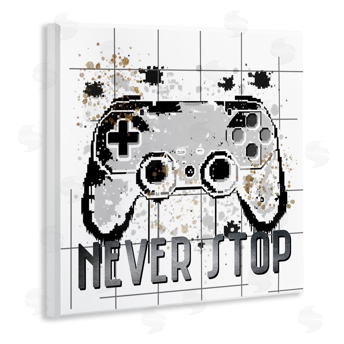 Kim Allen Never Stop Pixel Gamer Wall Plaque Art Print
