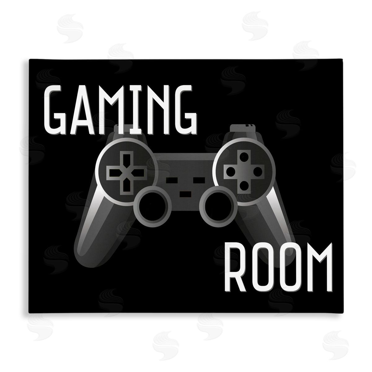 Kim Allen Gaming Room Black Controller Canvas Wall Art Print