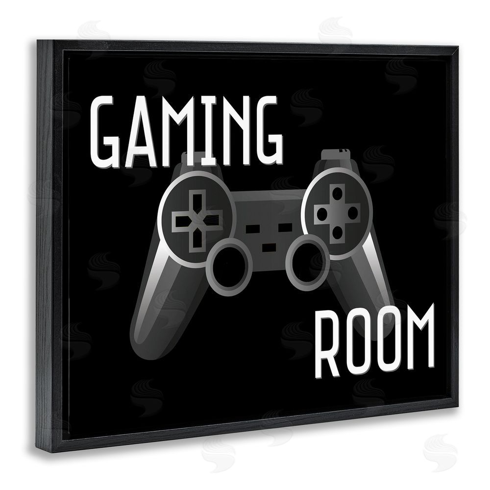 Kim Allen Gaming Room Black Controller Black Floating Frame Canvas Wall Art Print