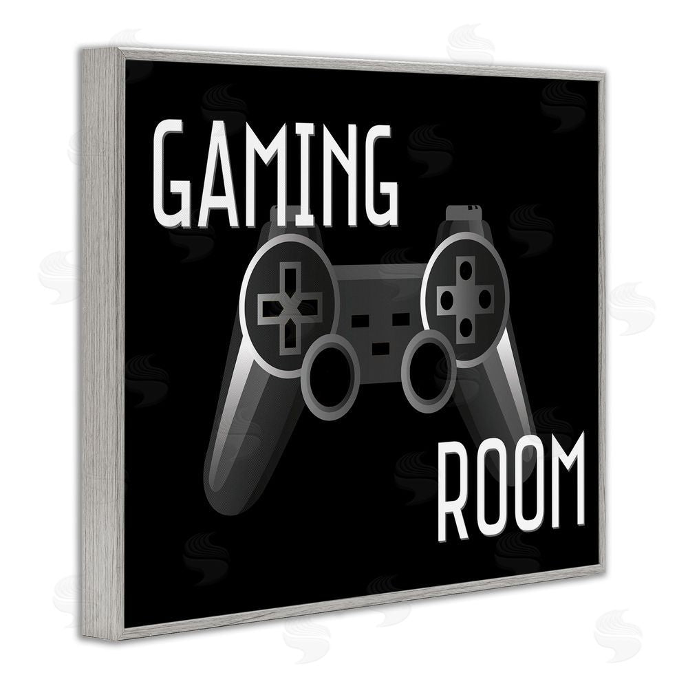 Kim Allen Gaming Room Black Controller Gray Framed Giclee Wall Art Print