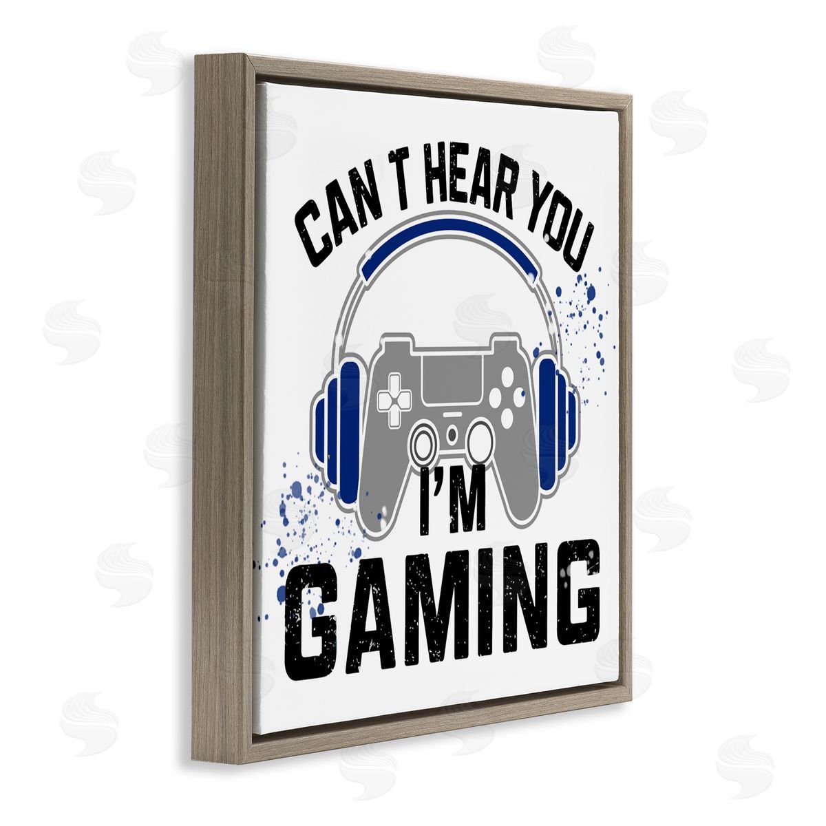 Kim Allen Can't Hear Gaming Brown Floating Frame Canvas Wall Art Print