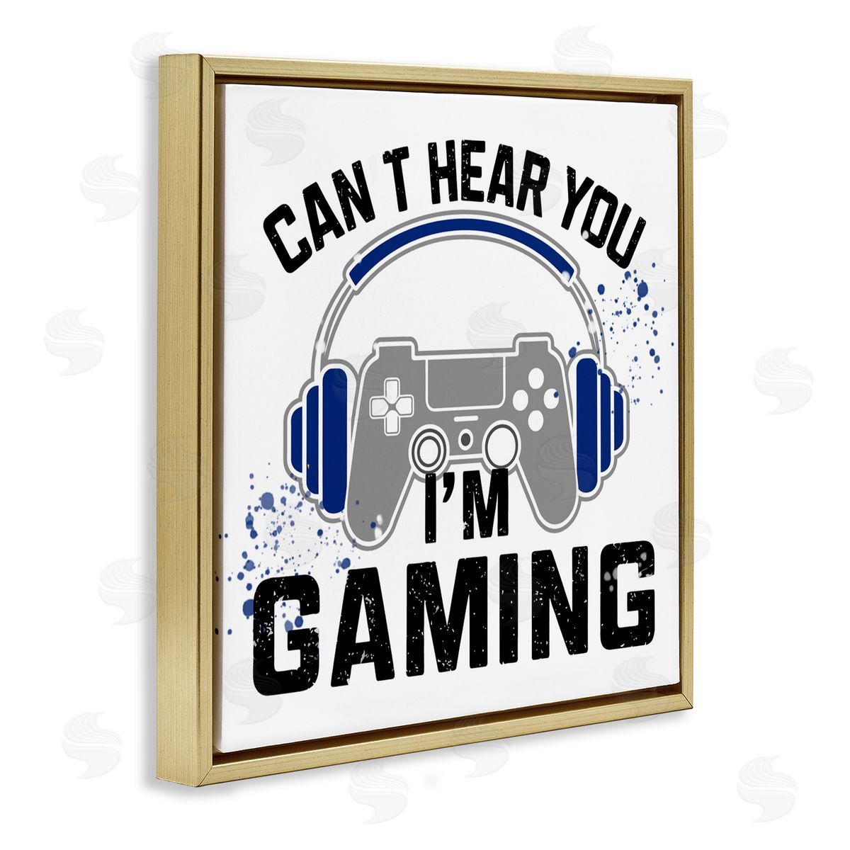 Kim Allen Can't Hear Gaming Gold Floating Frame Canvas Wall Art Print