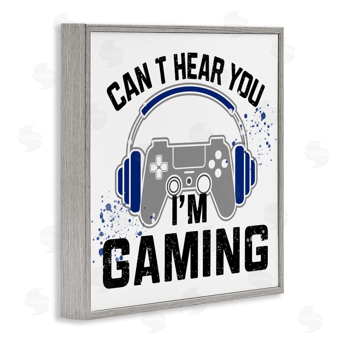 Kim Allen Can't Hear Gaming Gray Framed Giclee Wall Art Print