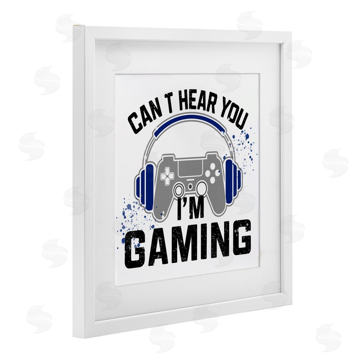 Kim Allen Can't Hear Gaming White Framed Print Under Glass with Mat Wall Art