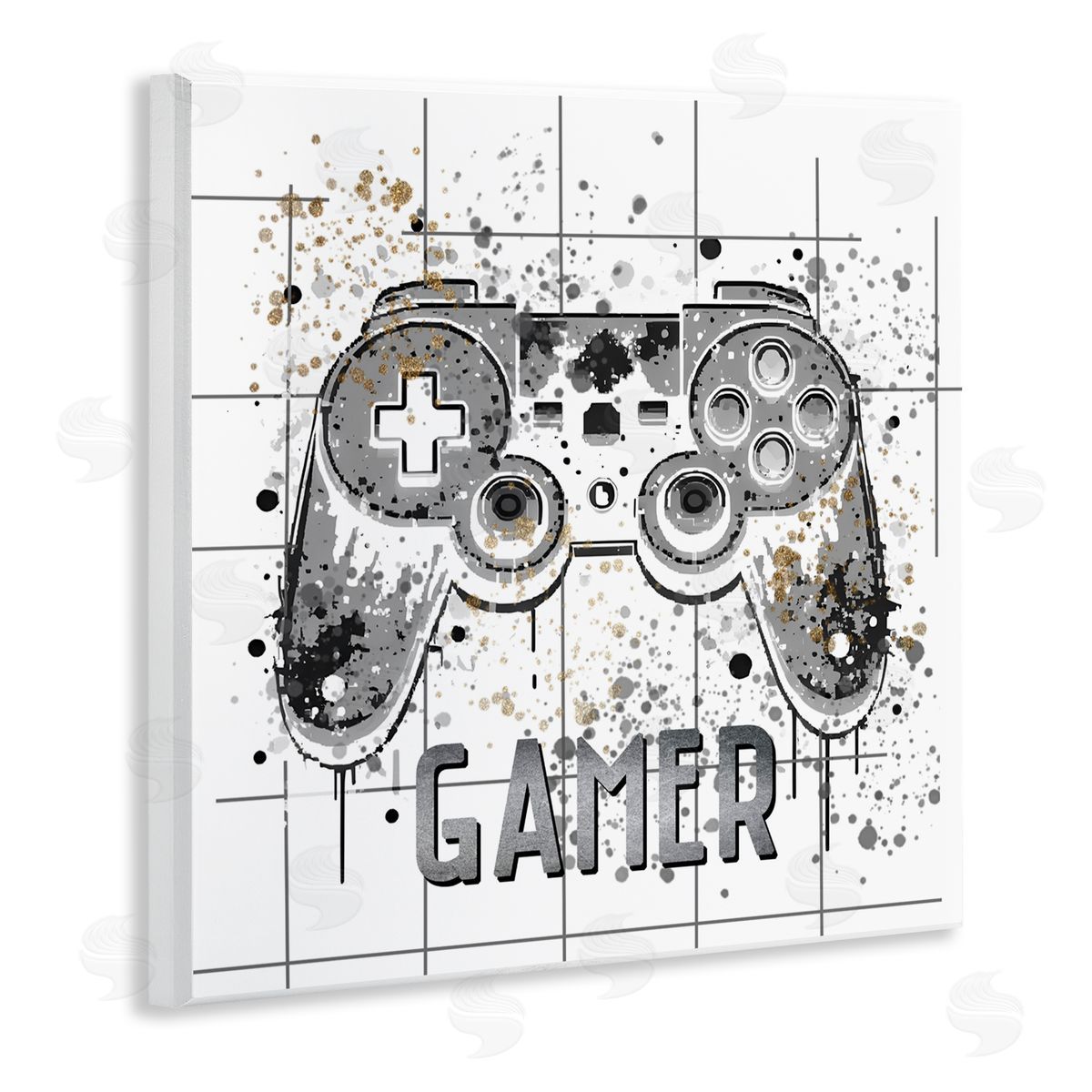Kim Allen Gamer with Pixel Splatter Wall Plaque Art Print