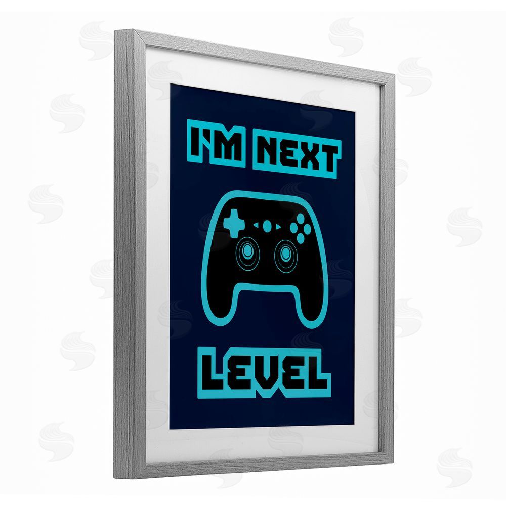Marcus Prime I'm Next Level Retro Gray Framed Print Under Glass with White Mat Wall Art