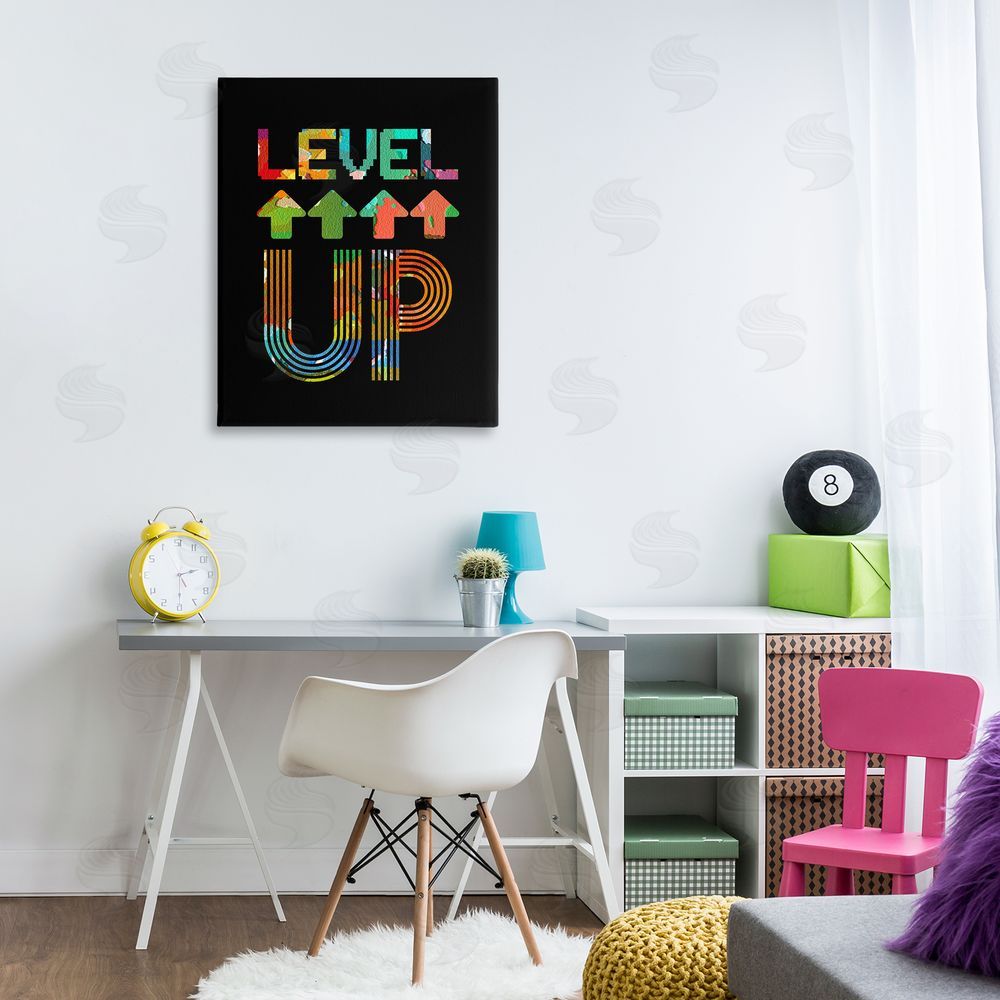 Marcus Prime Collaged Retro Level Up Canvas Art on Wall