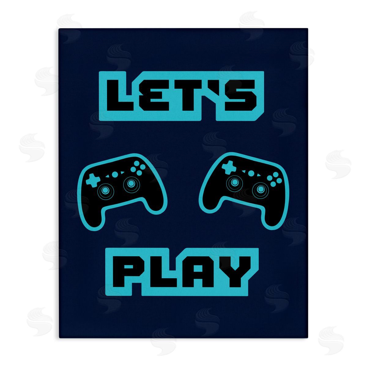 Marcus Prime Let's Play Blue Retro Gamer Canvas Wall Art Print