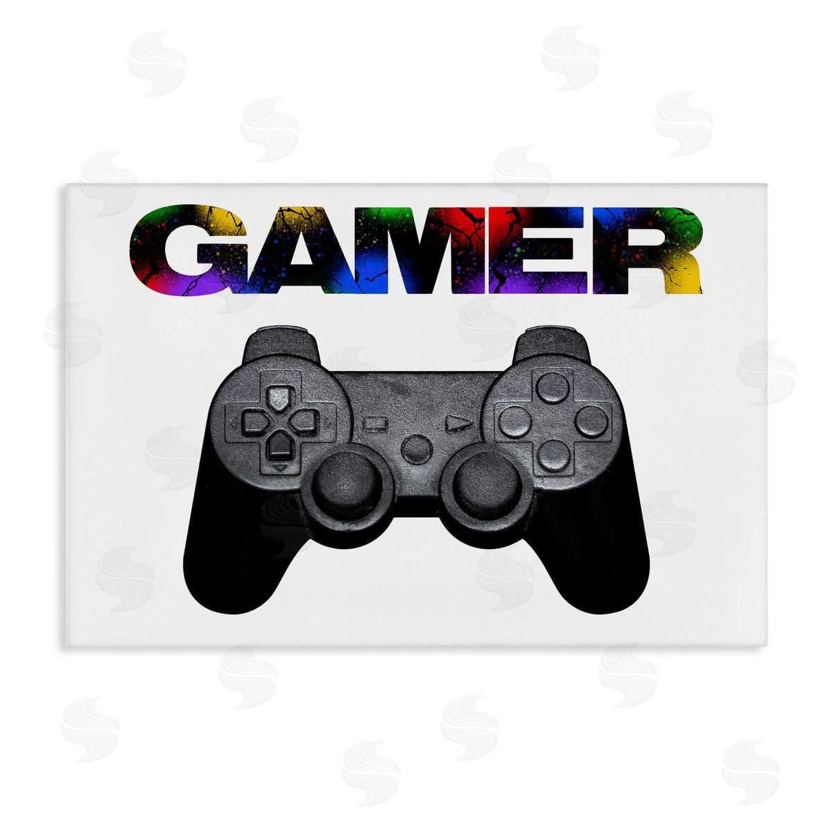 Marcus Prime Gamer with Rainbow Splatter Canvas Wall Art Print