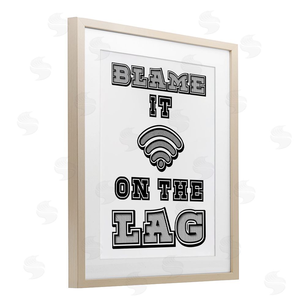 Marcus Prime Blame It On The Lag Gaming Birch Framed Print Under Glass with White Mat Wall Art