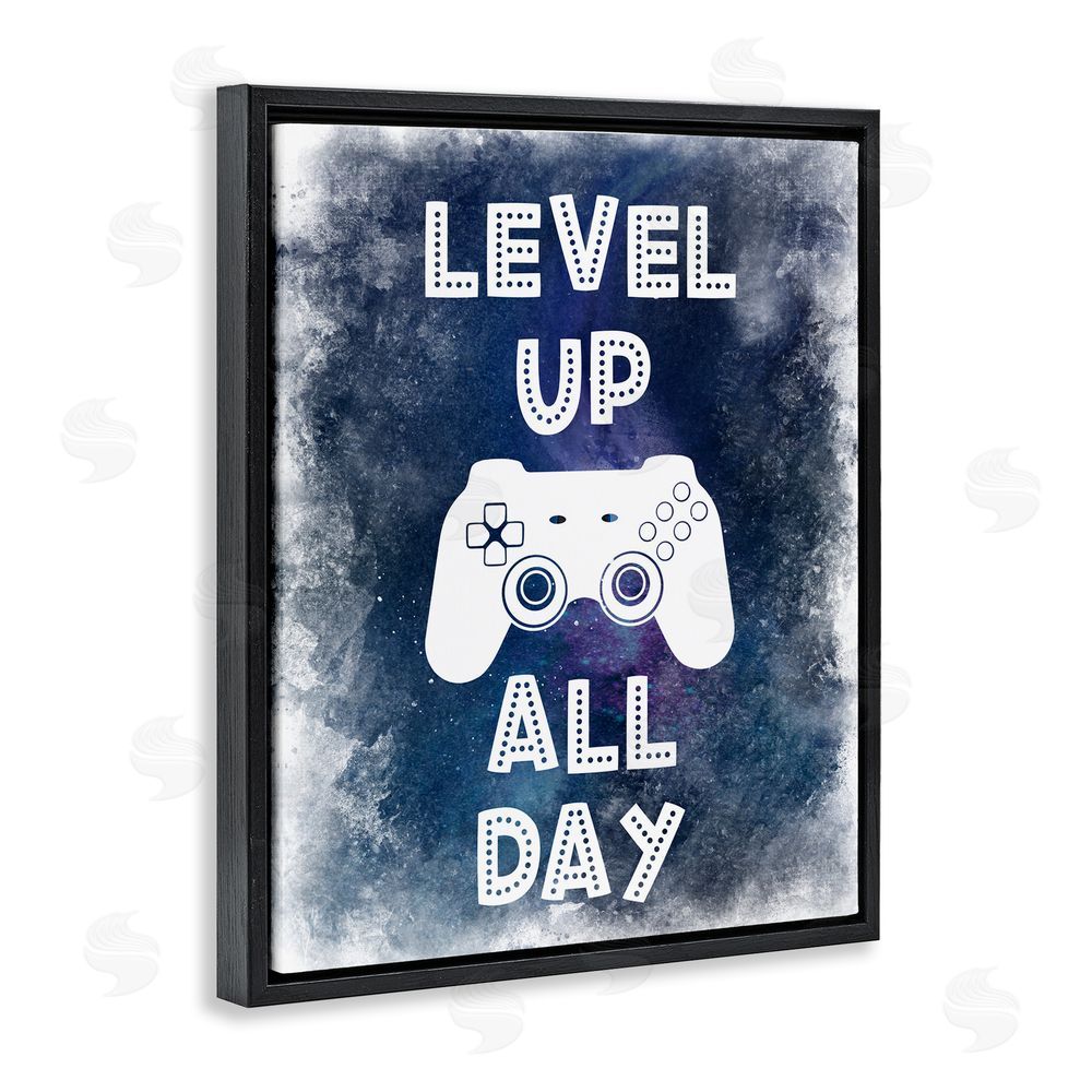 Marcus Prime Level Up All Day Splash Black Floating Frame Canvas Wall Art Print