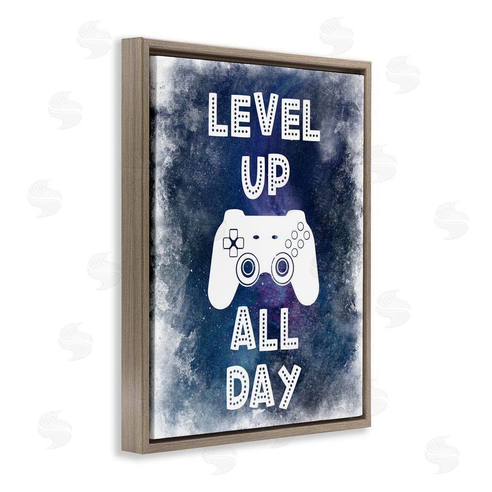 Marcus Prime Level Up All Day Splash Brown Floating Frame Canvas Wall Art Print