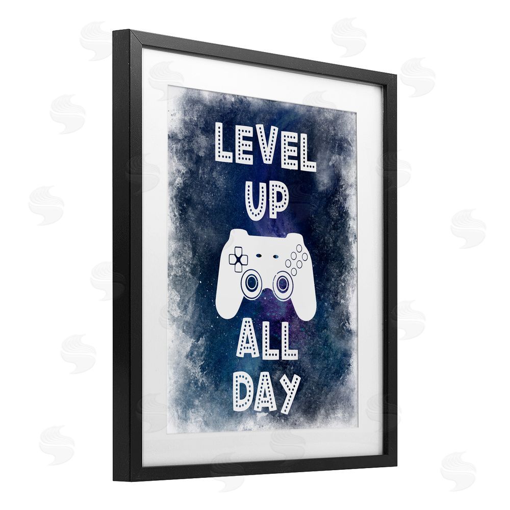 Marcus Prime Level Up All Day Splash Black Framed Print Under Glass with White Mat Wall Art