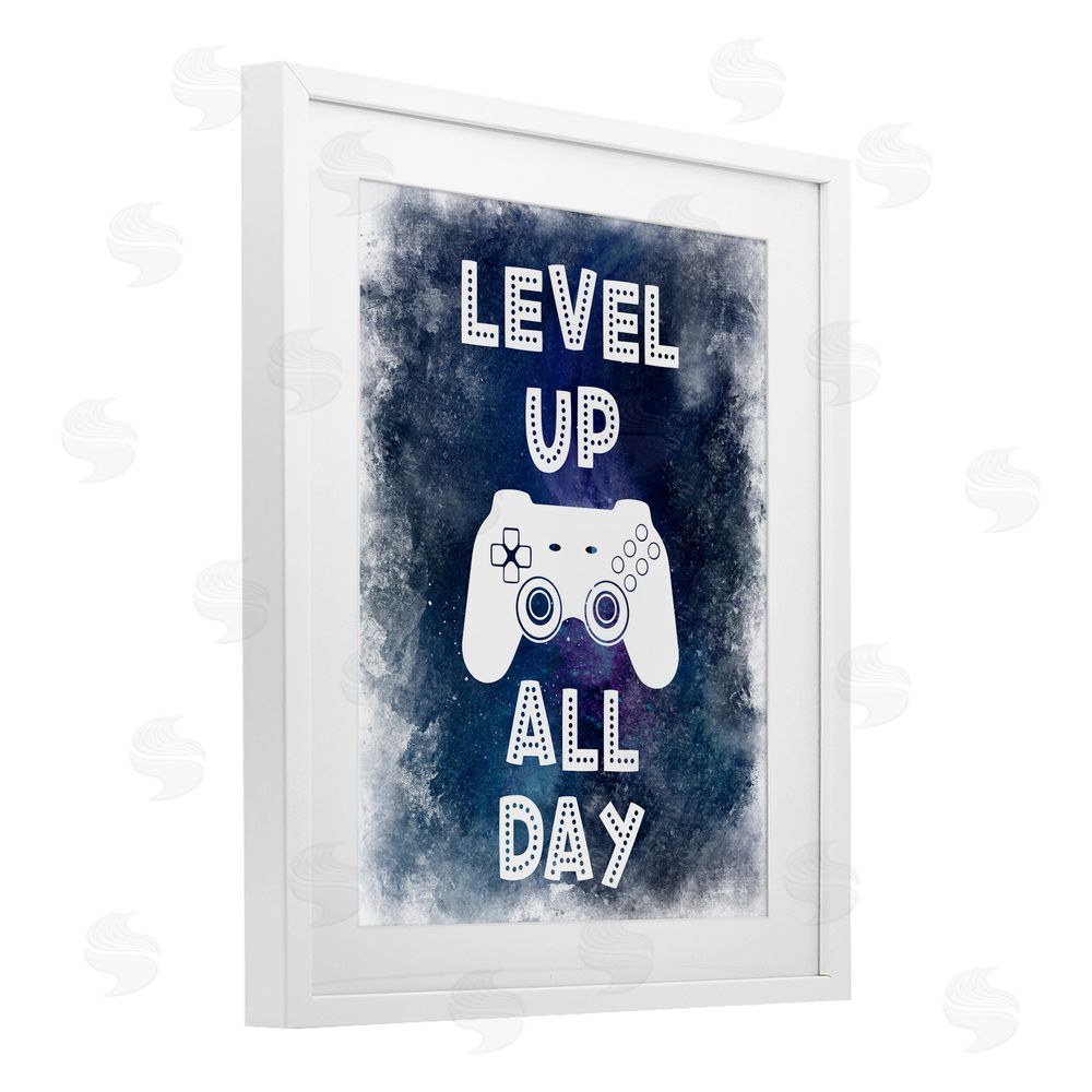 Marcus Prime Level Up All Day Splash White Framed Print Under Glass with Mat Wall Art