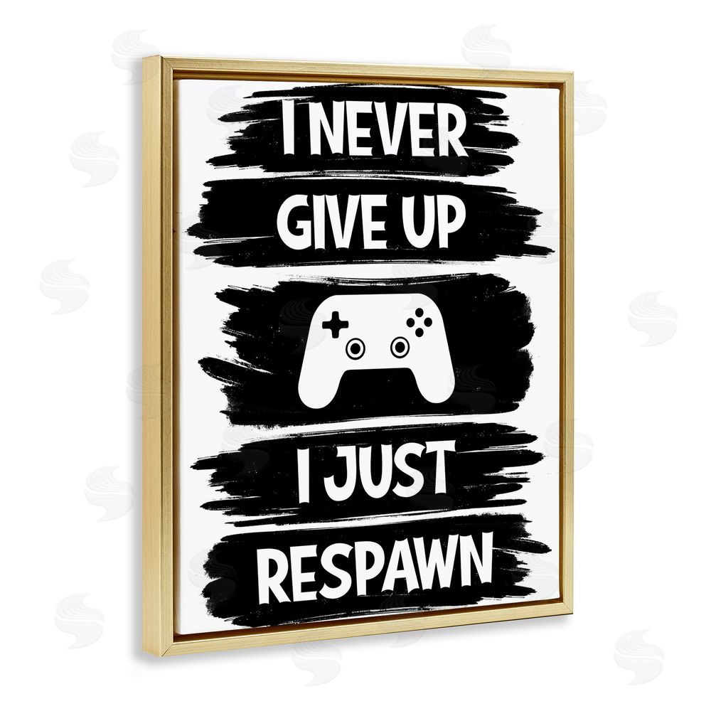 Marcus Prime Never Give Up Just Respawn Gold Floating Frame Canvas Wall Art Print
