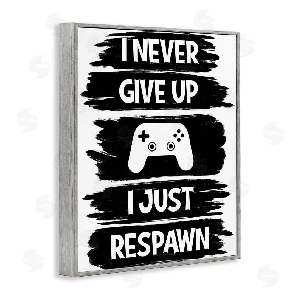 Marcus Prime Never Give Up Just Respawn Gray Framed Giclee Wall Art Print