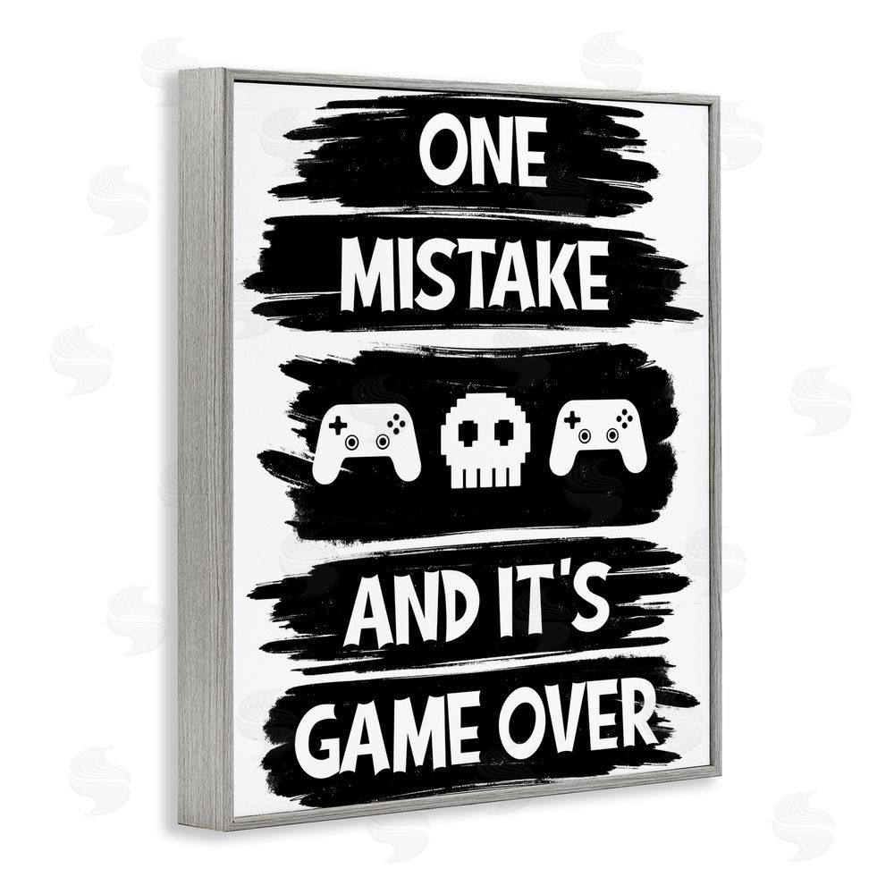 Marcus Prime One Mistake It's Game Over Gray Framed Giclee Wall Art Print