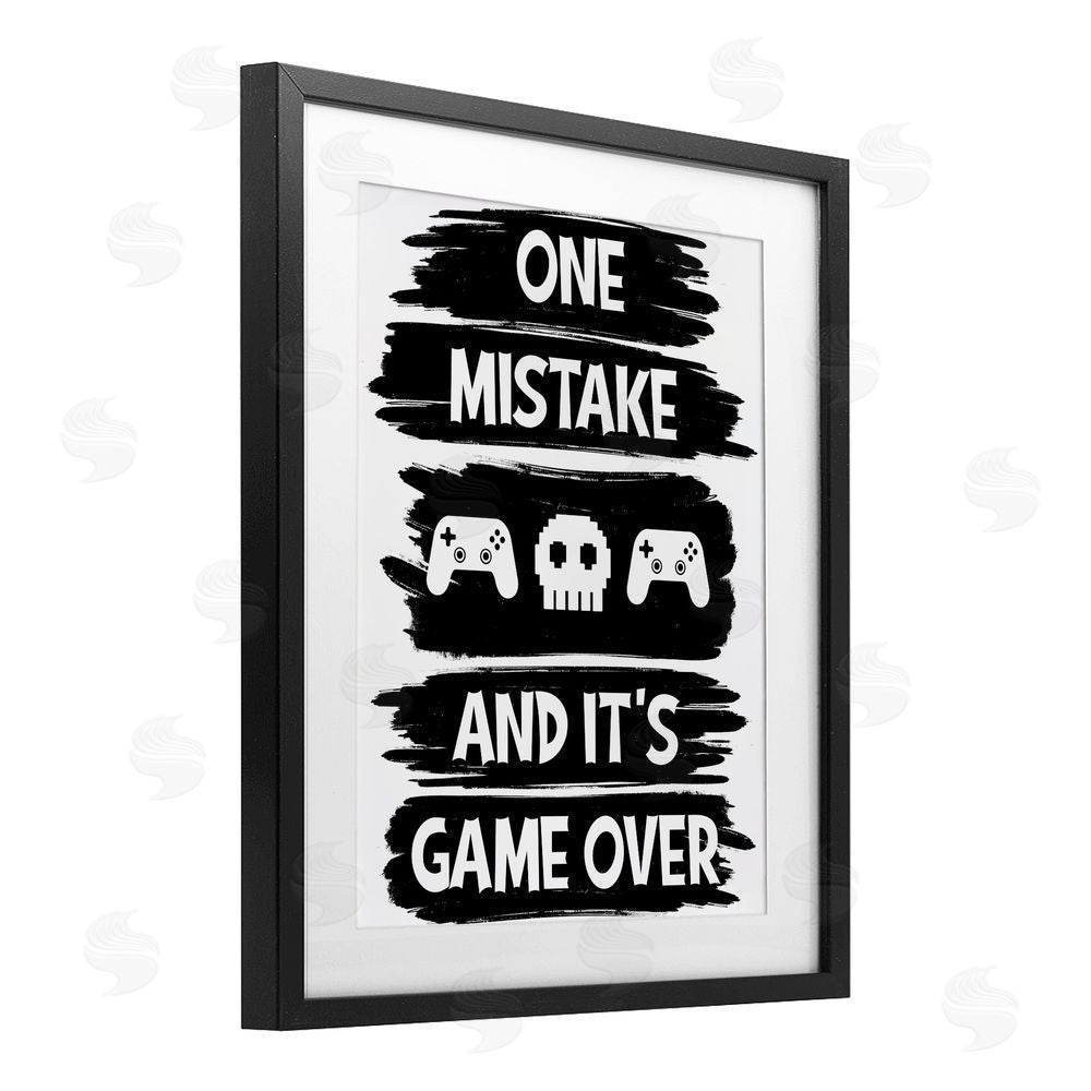 Marcus Prime One Mistake It's Game Over Black Framed Print Under Glass with White Mat Wall Art