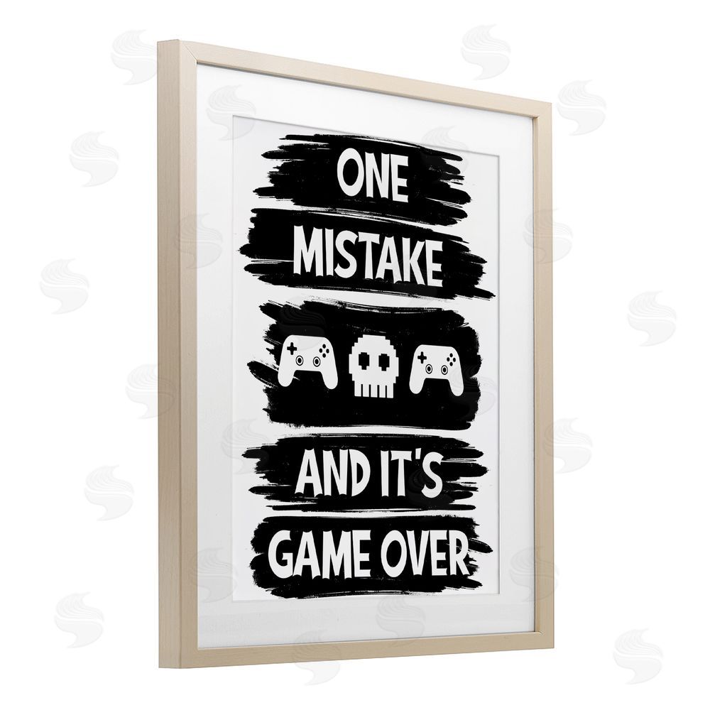 Marcus Prime One Mistake It's Game Over Birch Framed Print Under Glass with White Mat Wall Art